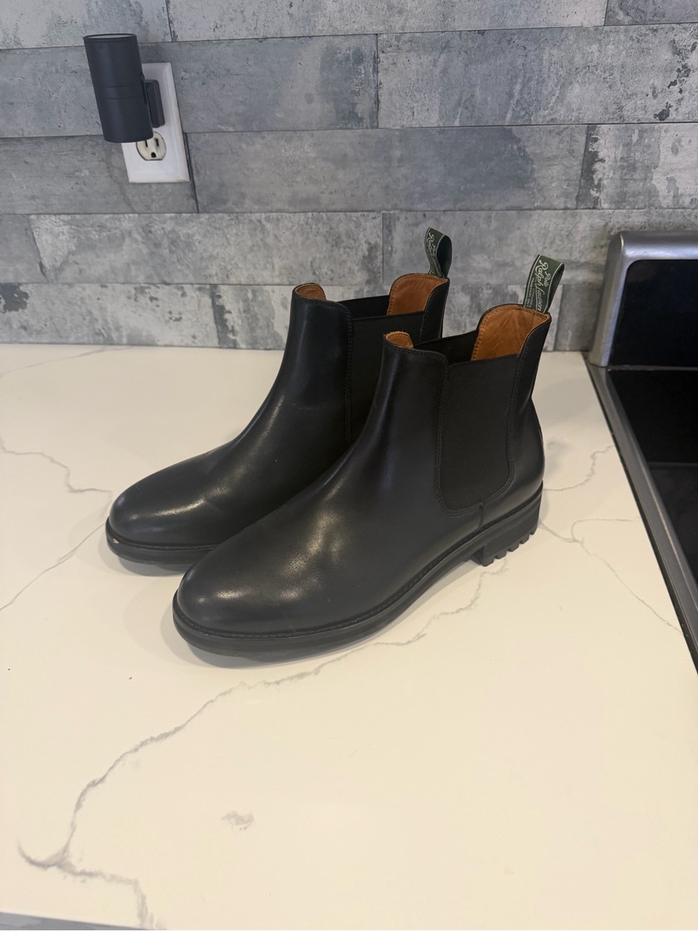 Ralph Lauren Black Leather Chukka Boots